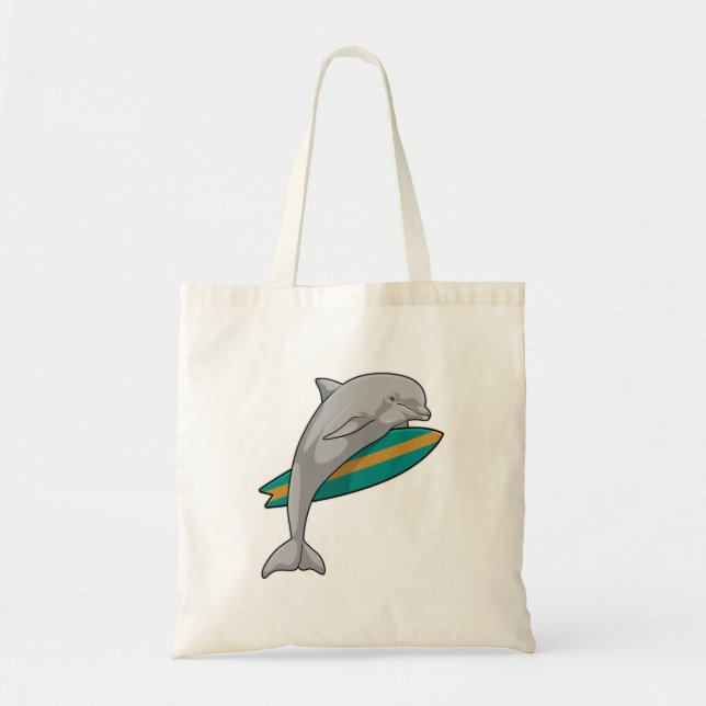 Tote Bag Dauphin en surfeur avec Surfer (Devant)