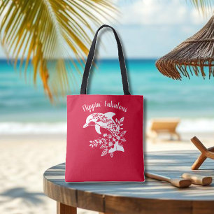 Tote Bag Dauphin Hawaiien Fabulous-Cherry Red