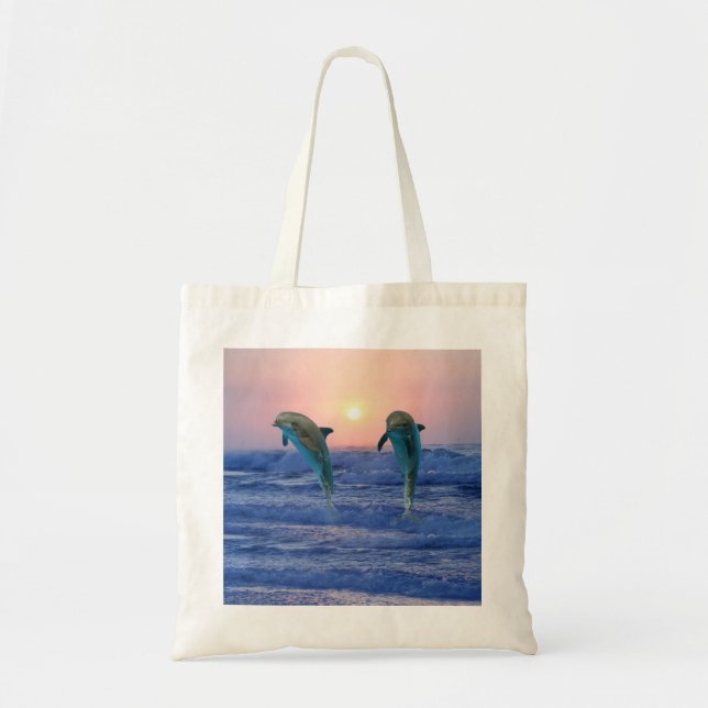 Tote Bag Dauphins au lever du soleil (Devant)