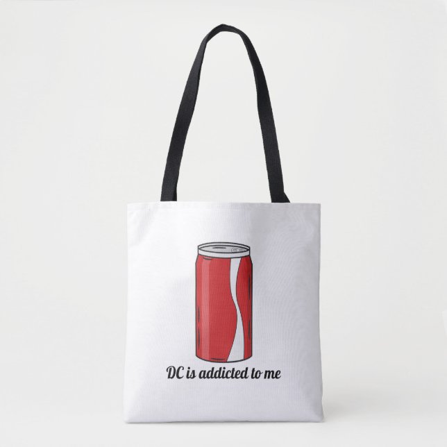 Tote Bag DC Is Addicted to Me Soda Can Design | Funny Pop (Devant)
