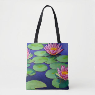 Tote Bag De Charmantes Nappes D'Eau Rose