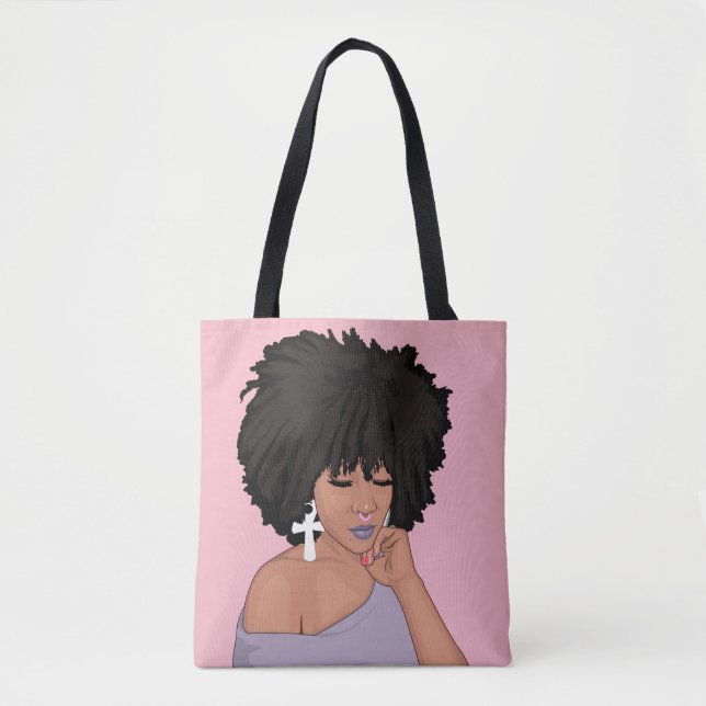 Tote Bag De cheveux d'Afro de torsion diva naturelle (Devant)