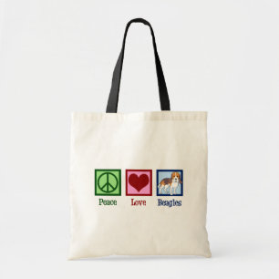 Tote Bag De mignons Beagles d'amour pour la paix