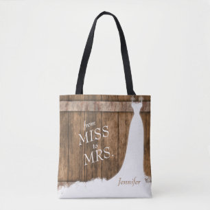 Tote Bag De Miss à Mme In Rustic Wood Style