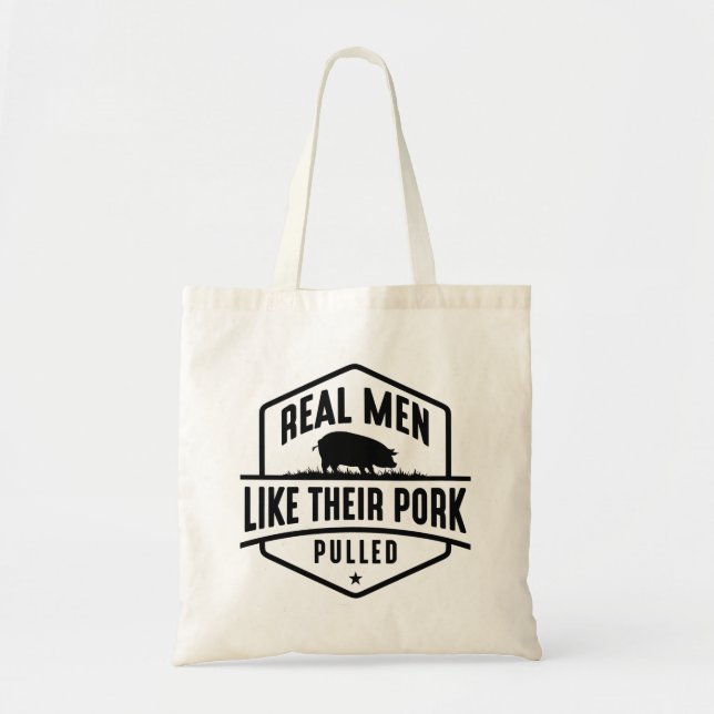 Tote Bag De vrais Hommes Comme Leur Porc Pullé (Devant)