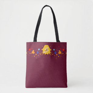 Tote Bag Déchets de peinture amusants violet rouge Monogram