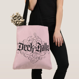 Tote Bag Deck the Halls Lettres de luxe Rose Poudré Noir