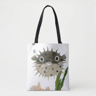 Tote Bag Décolleur, Blowfish, poisson, créature de mer