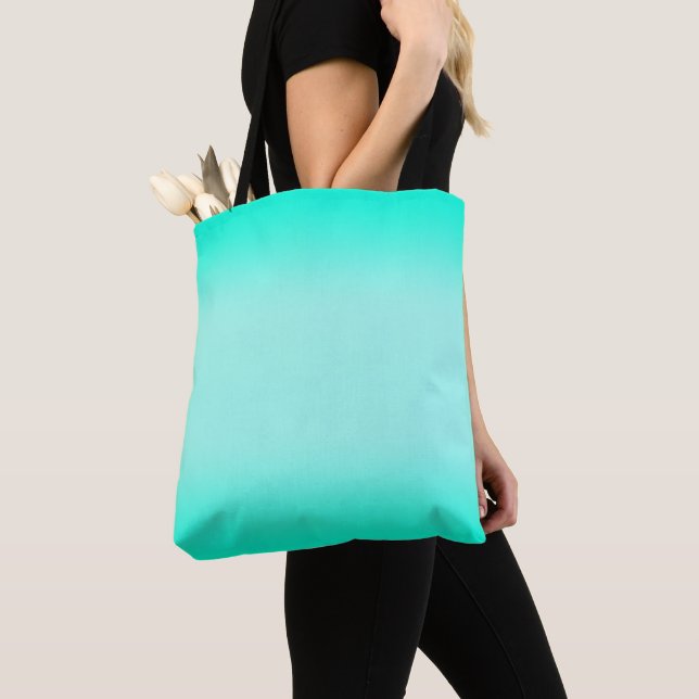 Tote Bag Décor vert moderne Watercolo nature Texte personna (De près)