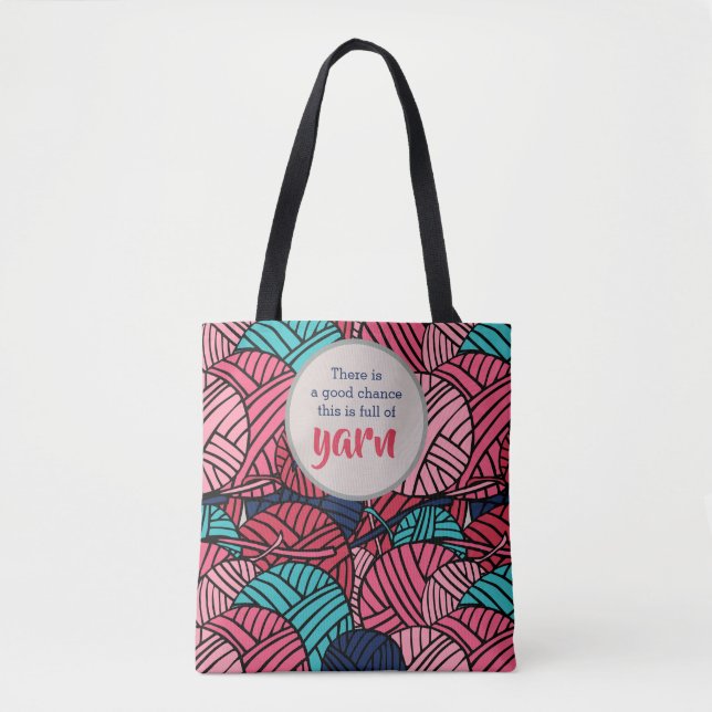 Tote Bag Décoré d'un monogramme - les boules du tricot du (Devant)