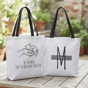 Tote Bag Défenseur du sauvetage Soutien à l'adoption d'anim