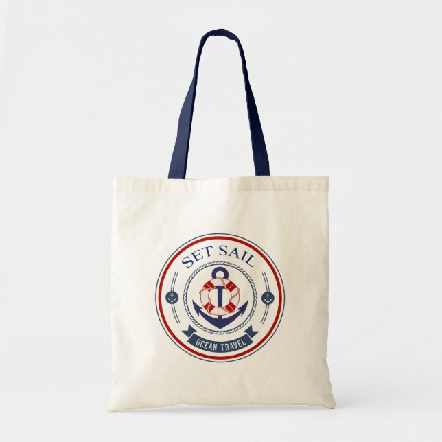 Tote Bag Définir la voile Ocean Travel Nautique (Devant)
