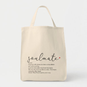 Tote Bag Définition d'âme sœur personnalisée Cœur d'amour r
