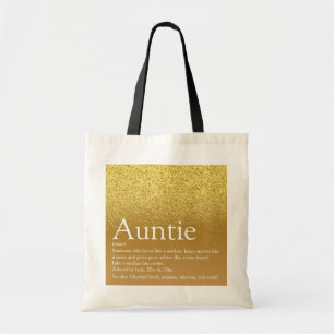 Tote Bag Définition de la meilleure tante Tante Tatie Glitt