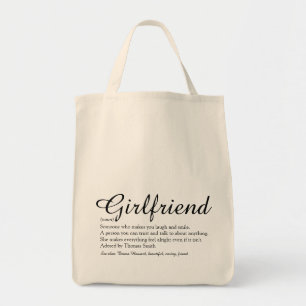 Tote Bag Définition de petite amie Écriture élégante Chic
