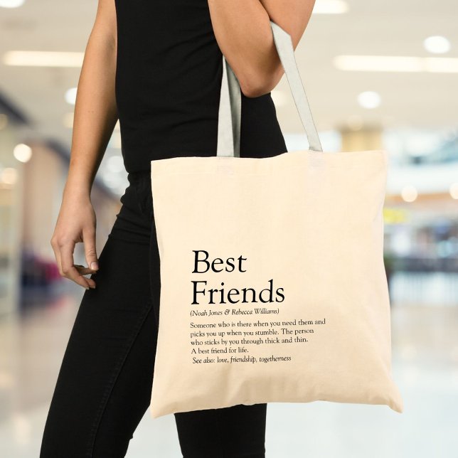 Tote Bag Définition des Meilleurs Amis Moderne (Personalized Best Friends Definition Modern Tote Bag)
