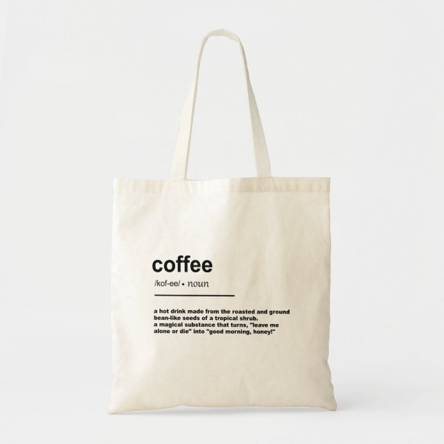 Tote Bag Définition du café (Devant)