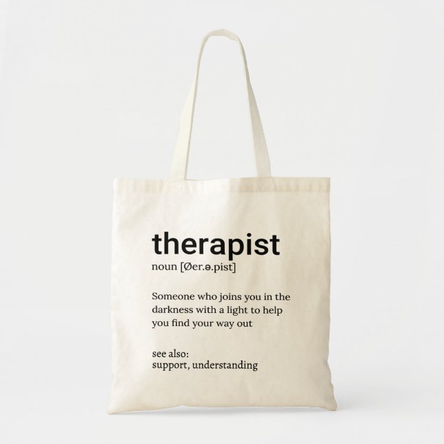 Tote Bag Définition du thérapeute, Pyschologue Santé mental (Devant)