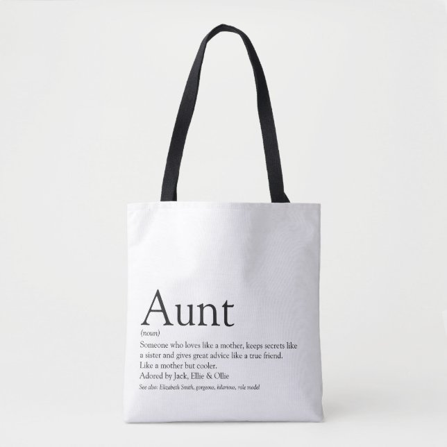 Tote Bag Définition Favorite De La Tante Dit Moderne (Devant)