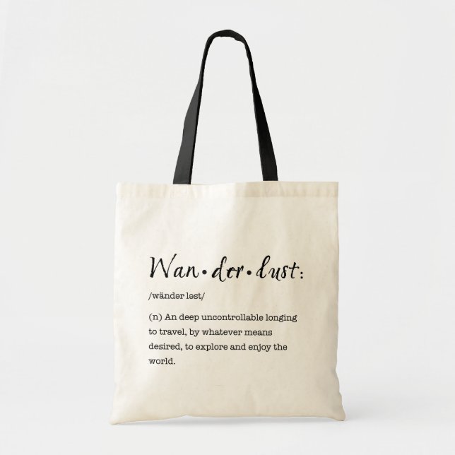 Tote Bag Définition Fourre-tout - noir d'envie de voyager (Devant)