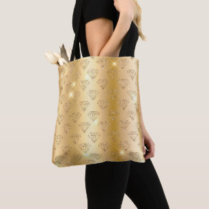 Tote Bag Dégradé de doré métallisé et diamants pailletés Gl