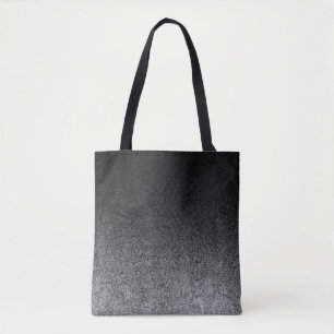 Tote Bag Dégradé en argent et en Parties scintillant noire