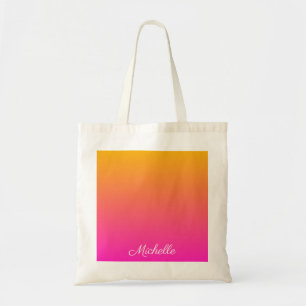 Tote Bag dégradé jaune et rose ombre