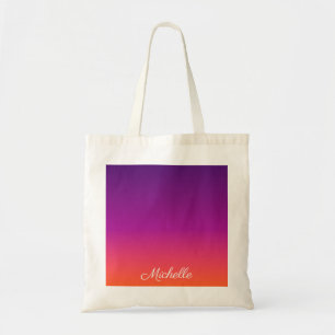 Tote Bag dégradé violet, rose et orange foncé