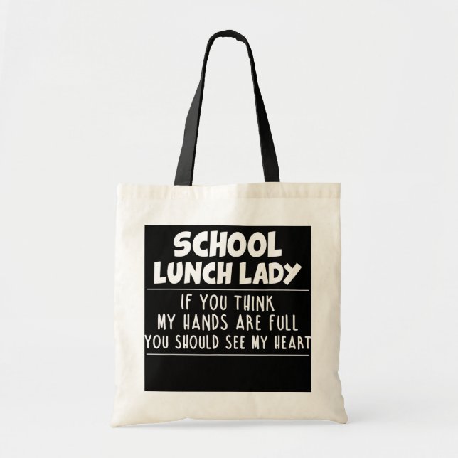 Tote Bag Déjeuner à l'école Lady Funny Citation de l'enseig (Devant)