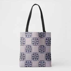 Tote Bag Delft Tile Blue Antique Art Motif
