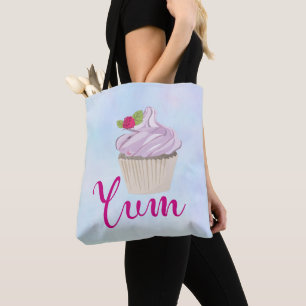 Tote Bag Délicieux Cupcake Rose Berry sur Top Yum!
