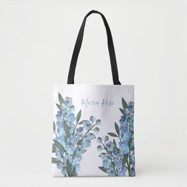 Tote Bag Delphinium bleu (Devant)