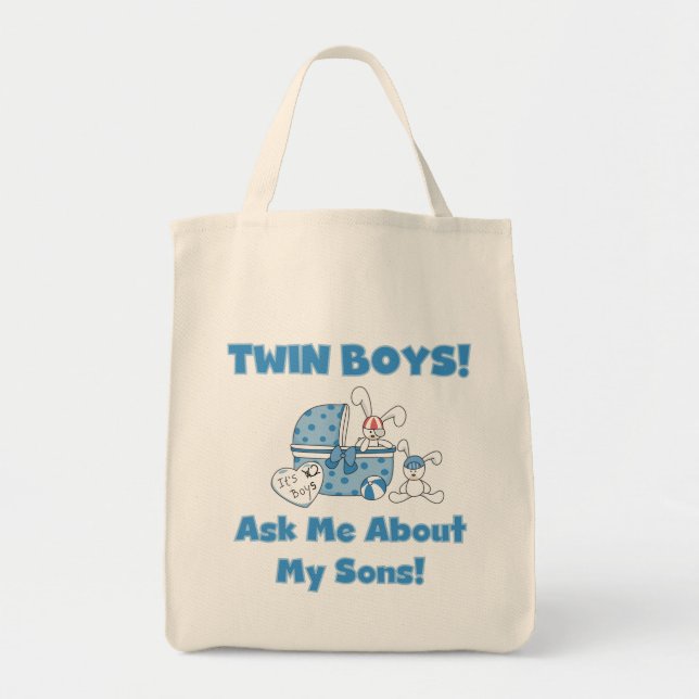 Tote Bag Demander à propos de My Twin Sons Tshirts et cadea (Devant)