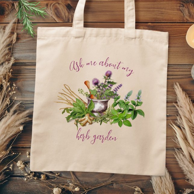 Tote Bag Demandez-moi mon jardin d'herbes (Créateur téléchargé)