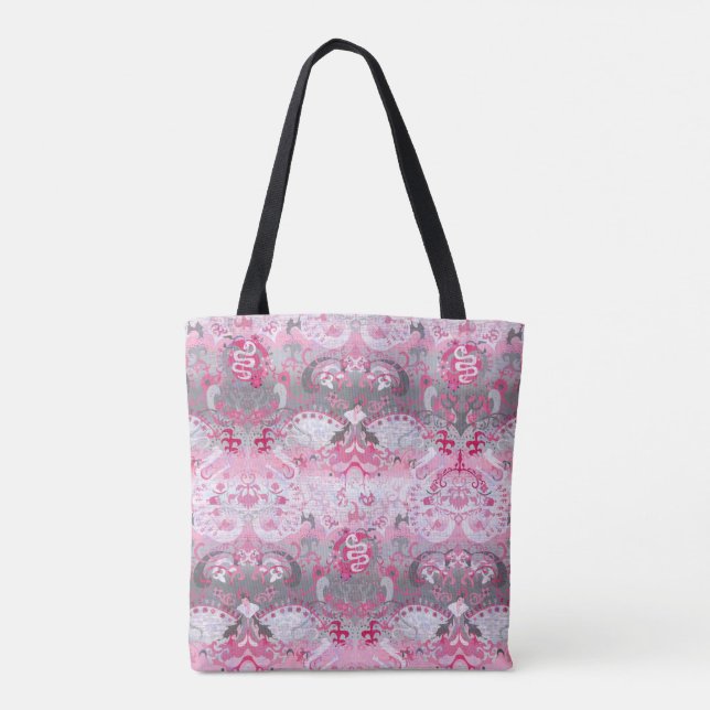 Tote Bag Demigirl Dragon Damask - Stylish Pride Flag Couleu (Dos)