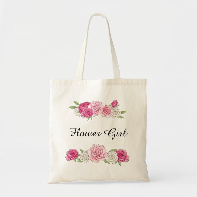 Tote Bag Demoiselle de honneur chic de rose fait sur (Devant)