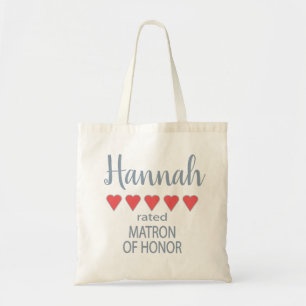 Tote Bag Demoiselle d'honneur à 5 coeurs pour cortège de ma