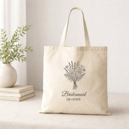 Tote Bag Demoiselle d'honneur Cortège de Mariée Fleur Sauva