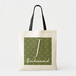 Tote Bag Demoiselle d'honneur de monogramme de pois de vert