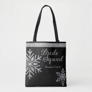 Tote Bag Demoiselle d'honneur flocon de neige diamant