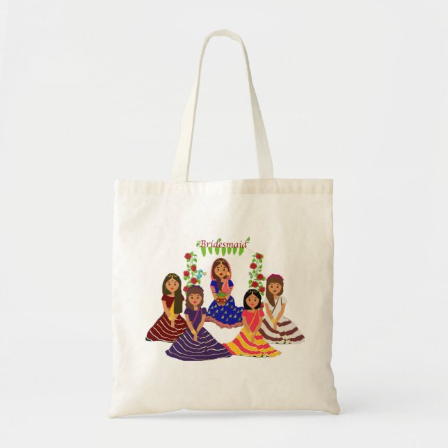 Tote Bag demoiselle d'honneur indienne fourre-tout (Devant)