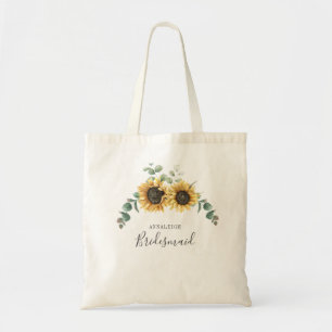 Tote Bag Demoiselle d'honneur personnalisée aux feuilles d'