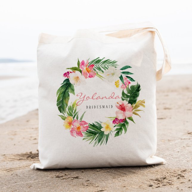 Tote Bag Demoiselle d'honneur personnalisée avec palmier tr (Créateur téléchargé)
