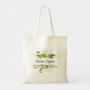 Tote Bag Demoiselle d'honneur personnalisée feuillage verdu