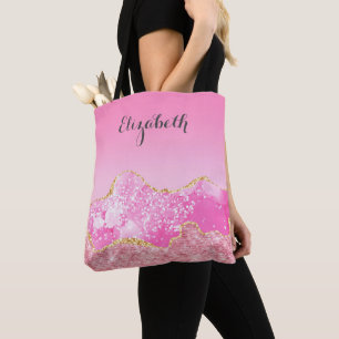 Tote Bag Demoiselle d'honneur rose gold personnalisé paille
