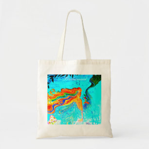 Tote Bag Demoiselle d'honneur sirène aux cheveux arc-en-cie