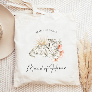 Tote Bag Demoiselle d'honneur Tropical Boho Tigers Enterrem