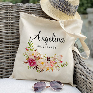 Tote Bag Demoiselles d'honneur Fleurs Rustiques Personnalis