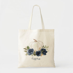 Tote Bag Demoiselles d'honneur Floral Bleu Marine Citrouill