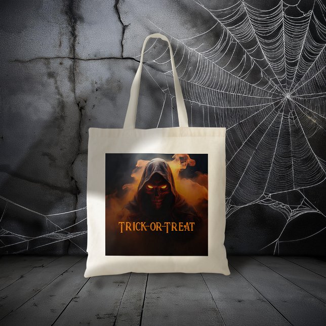 Tote Bag Démon foncé avec halloween de fumée orange (Créateur téléchargé)